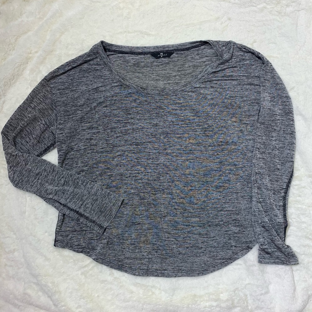 7 for all mankind long sleeve gray wide shoulder